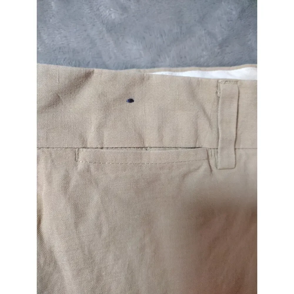 VTG Polo Ralph Lauren Dress Pants 36/30 Beige Linen Silk Formal Office Preppy